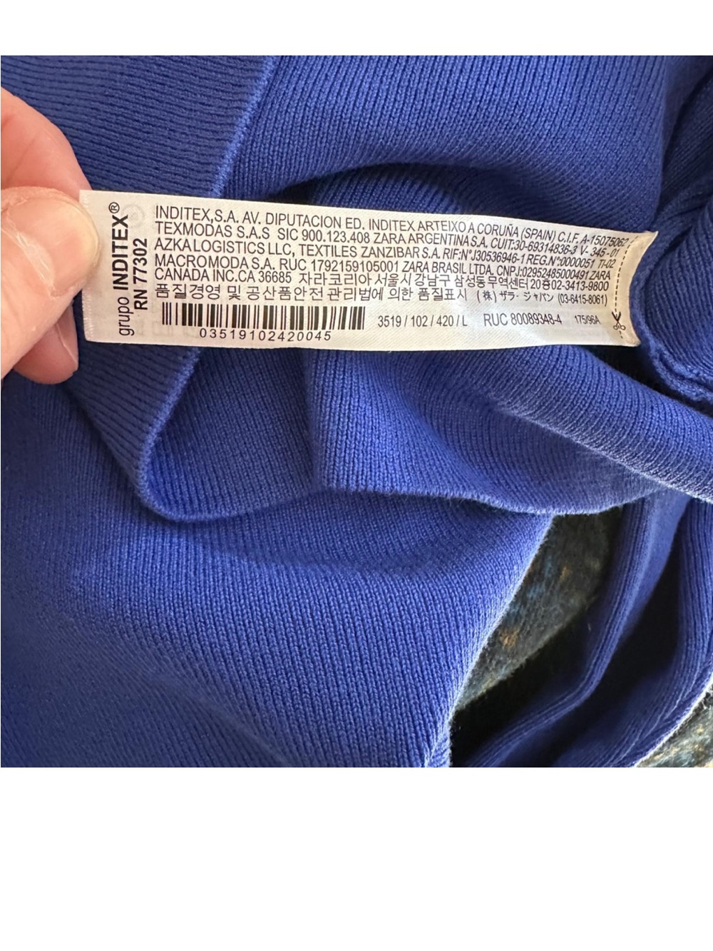Zara Cobalt Blue Long Sleeve Knit Top - Picture 4 of 4